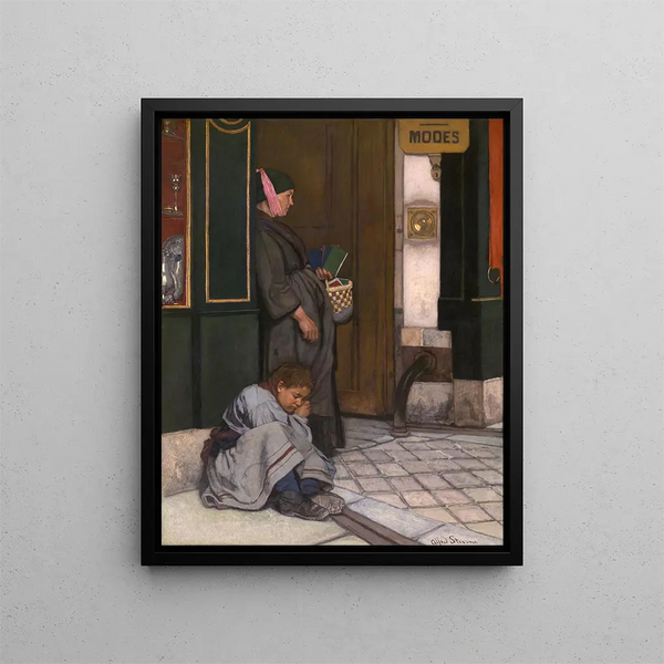La mendicité tolérée - Alfred Stevens — framed artwork on a wall