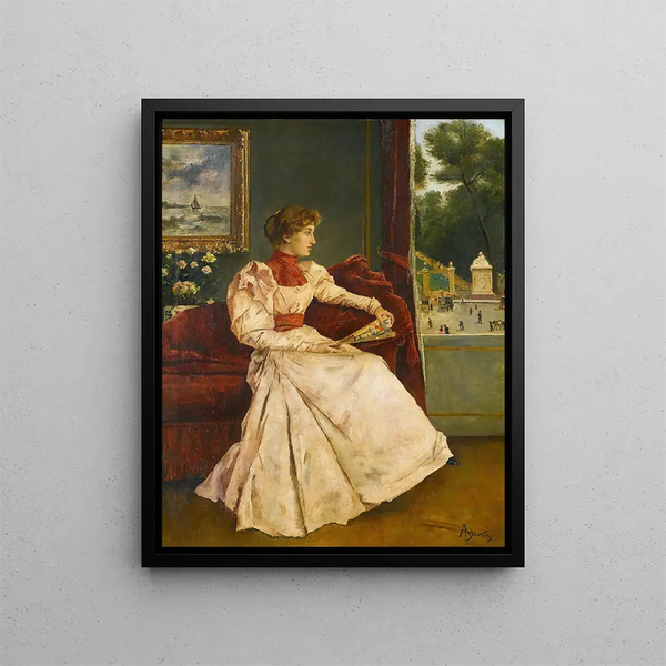 Chez soi - Alfred Stevens — framed artwork on a wall