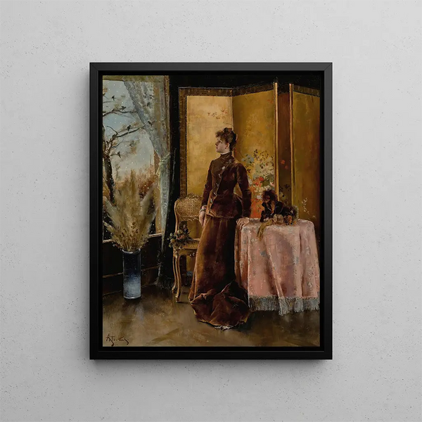 La Neige - Alfred Stevens — framed artwork on a wall