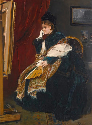 Alfred Stevens - La femme en vert dans latelier.webp