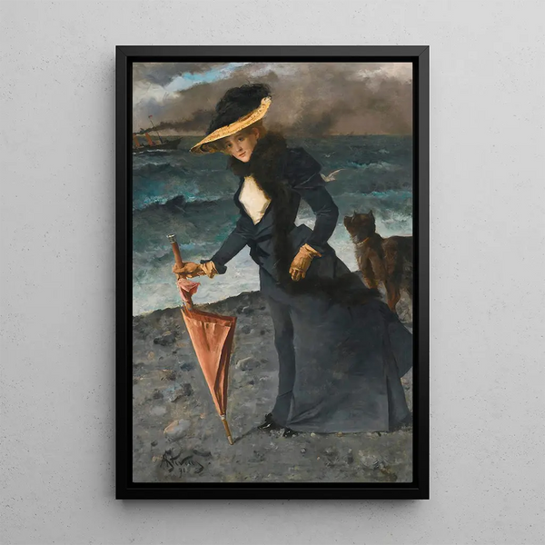 Reproduction of the painting The gust of wind - Alfred Stevens