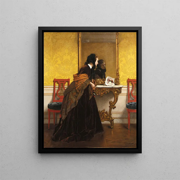 The bouquet - Alfred Stevens — framed artwork on a wall