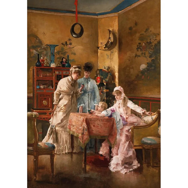Les visiteuses - Alfred Stevens — framed artwork on a wall