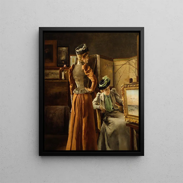 Watching a painting - Alfred Stevens — framed artwork on a wall