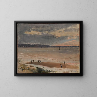 Marine Painting in Le Havre - Alfred Stevens — framed artwork on a wall