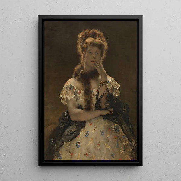 The Parisian Sphinx - Alfred Stevens — framed artwork on a wall