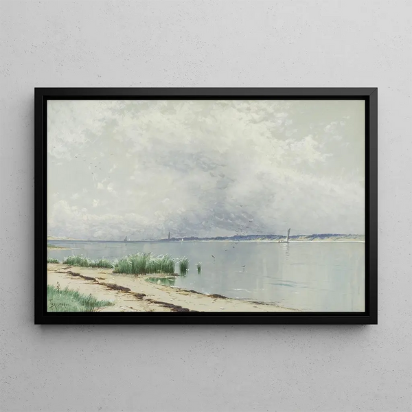 Roseaux réfléchis - Alfred Thompson Bricher — framed artwork on a wall