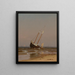 Seascape: stranded boat on Salisbury Beach - Alfred Thompson Bricher — framed artwork on a wall