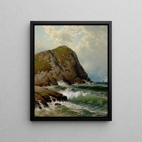 Tête blanche Monhegan - Alfred Thompson Bricher — framed artwork on a wall