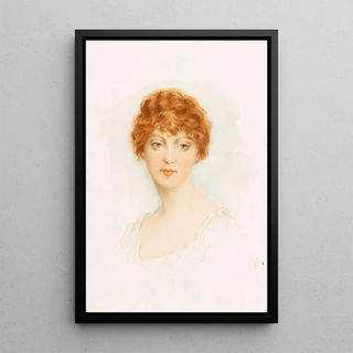 Head of Blonde Woman No.1 - Alfred Turner — framed artwork on a wall