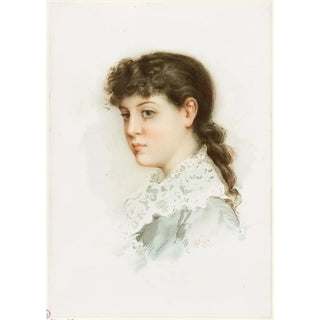 Reproduction of the painting Head of a Brunette Woman No.2 - Alfred Turner
