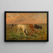 Cows in a Pasture - Alfred Verwee — framed artwork on a wall