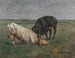 Combat between two young bulls - Alfred Verwee — artwork view