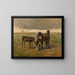 Colts in the paddock - Alfred Verwee — framed artwork on a wall