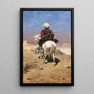 Reproduction of the painting A Caucasian Rider - Alfred von Wierusz-Kowalski
