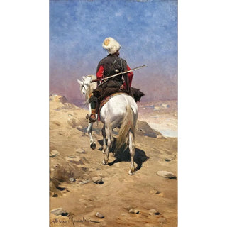 Reproduction of the painting A Caucasian Rider - Alfred von Wierusz-Kowalski