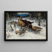 a Hunting Sledge Attacked by Wolves - Alfred von Wierusz-Kowalski — framed artwork on a wall