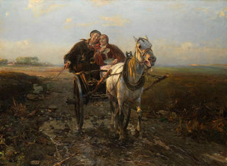 Promenade en voiture joyeuse - Alfred von Wierusz-Kowalski — artwork view