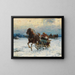Joyful Sledging Walk - Alfred von Wierusz-Kowalski — framed artwork on a wall