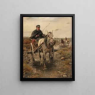 Carriage Ride - Alfred von Wierusz-Kowalski — framed artwork on a wall