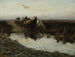 Chariots de paysans devant une flaque d'eau - Alfred von Wierusz-Kowalski — artwork view