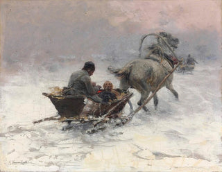 Promenade en traîneau - Alfred von Wierusz-Kowalski — artwork view