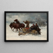 Wolves attacking a sledge - Alfred von Wierusz-Kowalski — framed artwork on a wall