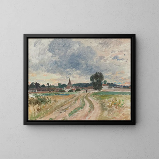 Study of a Country Church - Alfred Wahlberg — framed artwork on a wall