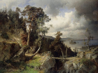 Landscape motif painting of Swedish Kolmrden - Alfred Wahlberg — artwork view