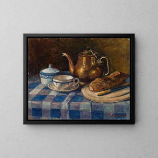 Still life - Alfred William Finch — framed artwork on a wall