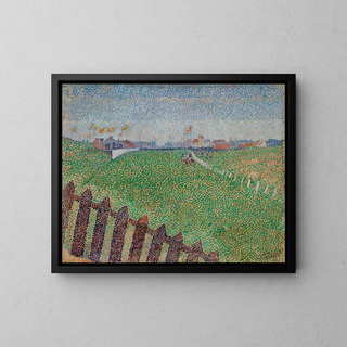 L'hippodrome de Wellington sous la pluie à Ostende - Alfred William Finch — framed artwork on a wall