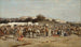 a lively market at the foot of the ramparts of Tangier - Alfred Wordsworth Thompson — artwork view