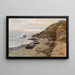Ambiance du soir avec pêcheurs sur la côte - Alfred Zoff — framed artwork on a wall