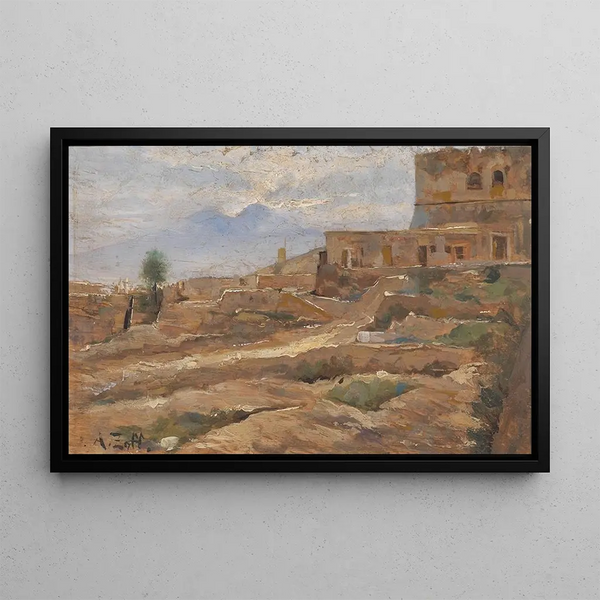 View of Castel Sant'Elmo - Alfred Zoff — framed artwork on a wall