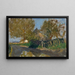 Street of Village with Farm under the Trees - Alfred Zoff — framed artwork on a wall