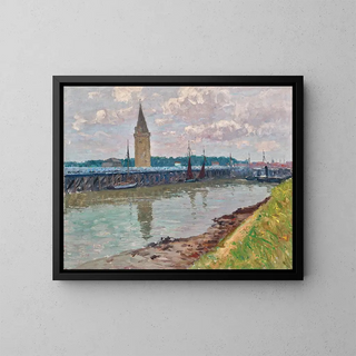 Port de pêche à Nieuport - Alfred Zoff — framed artwork on a wall