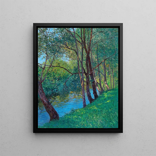 The stream of the Au on the Krems Lower Austria Krems Danube - Alfred Zoff — framed artwork on a wall