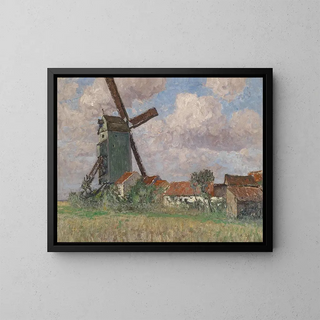 Mill and Village in Belgium - Alfred Zoff — framed artwork on a wall