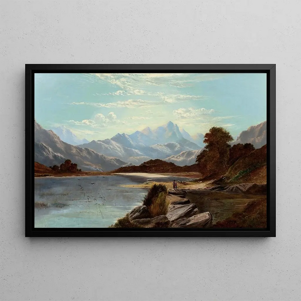 Devoke Water Cumberland - Alfred de Bréanski — framed artwork on a wall