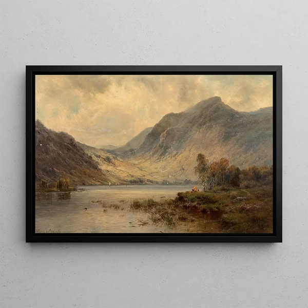 Loch Katrine Painting - Alfred de Bréanski — framed artwork on a wall