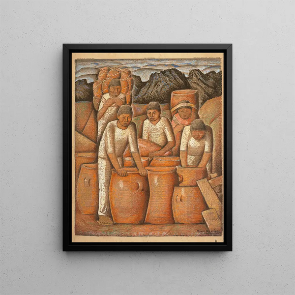 Potters - Alfredo Ramos Martínez — framed artwork on a wall