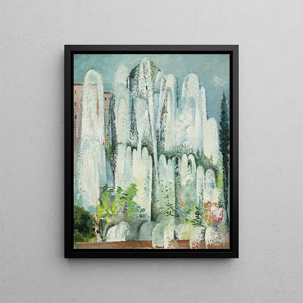 Fontaine dans un jardin de Rome - Alice Bailly — framed artwork on a wall