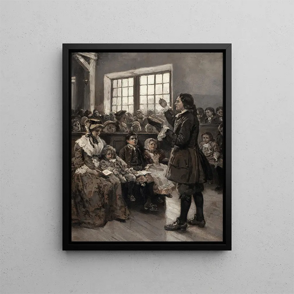 John Wesley teaching at his Sunday school - Alice Barber Stephens — framed artwork on a wall