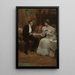a Couple sitting taking tea - Alice Barber Stephens — framed artwork on a wall