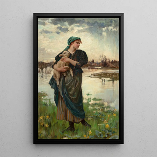The Faithful Shepherdess - Alice Havers — framed artwork on a wall