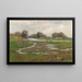 River landscape painting with marsh - Alice Marion Curtis — framed artwork on a wall