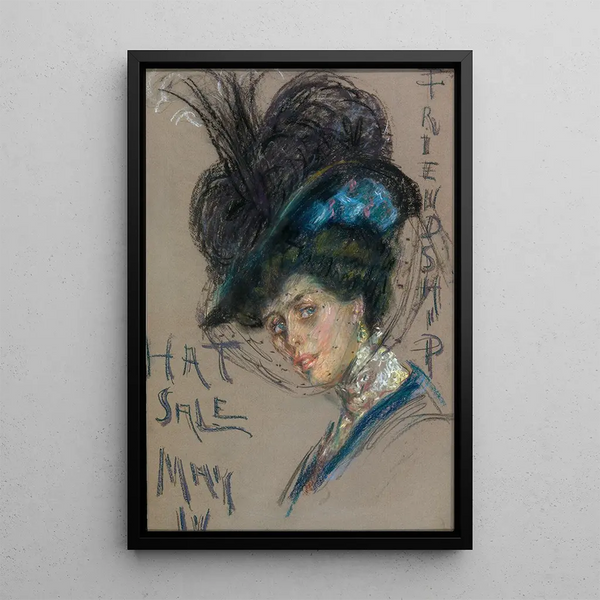 Hat Sale Poster - Alice Pike Barney — framed artwork on a wall