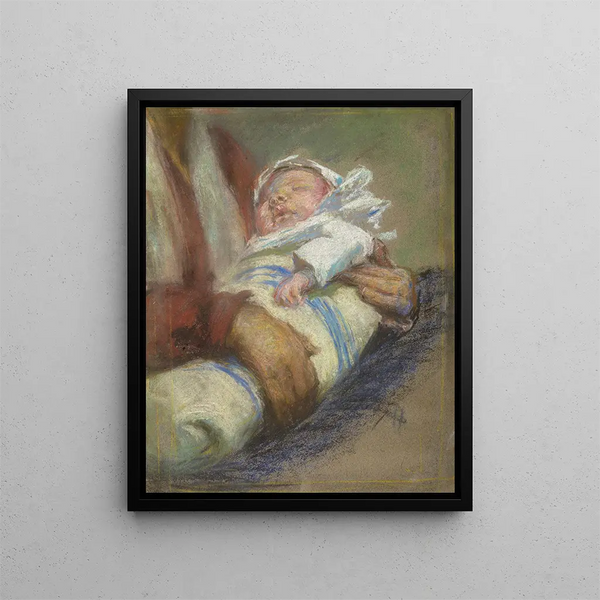 In Swaddling Clothes - Alice Pike Barney — framed artwork on a wall