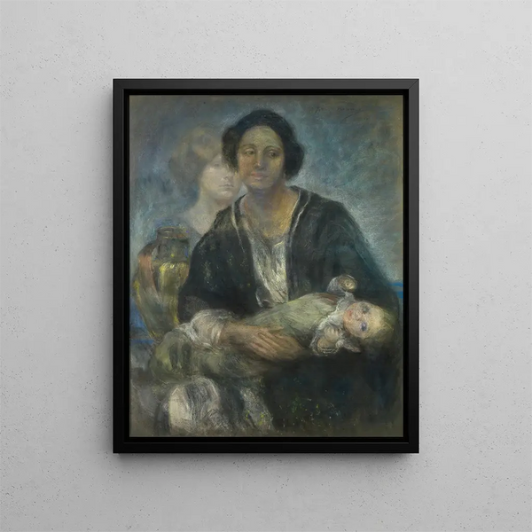 Woman Italian with child - Alice Pike Barney — framed artwork on a wall