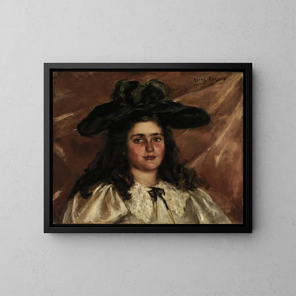 Laura Alice au grand chapeau - Alice Pike Barney — framed artwork on a wall